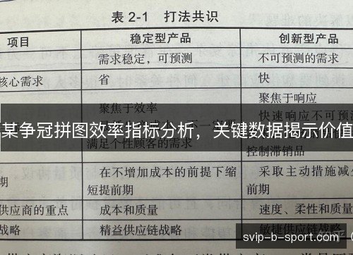 某争冠拼图效率指标分析，关键数据揭示价值
